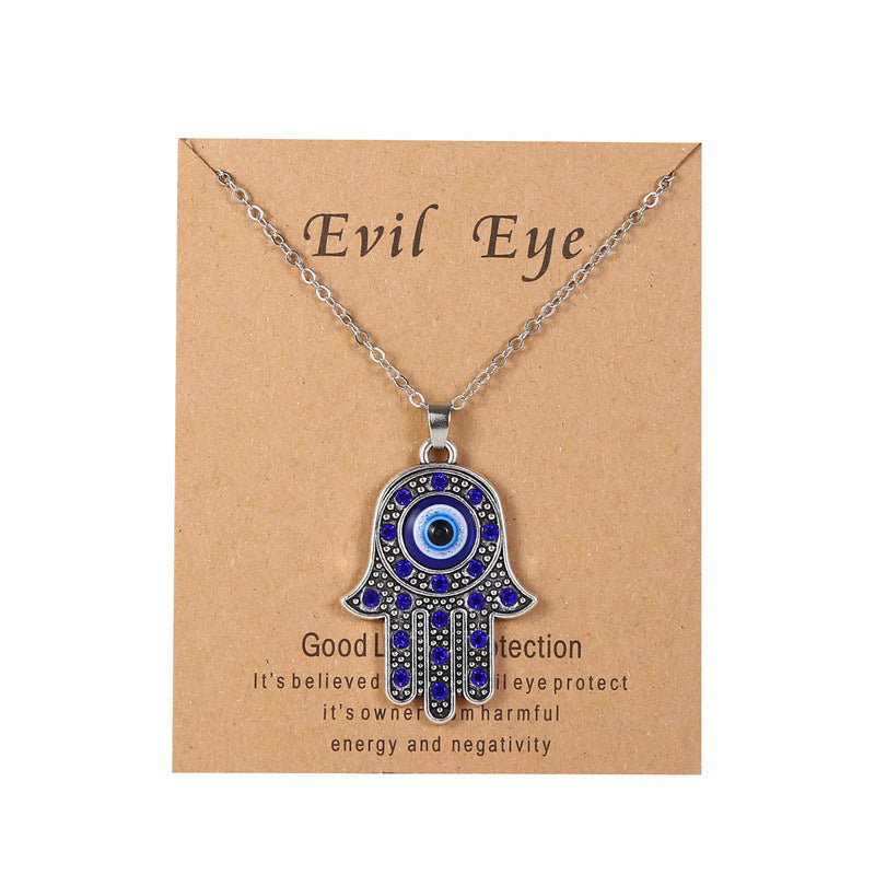 Wholesale Devil Eye Dima Hand Alloy Necklace